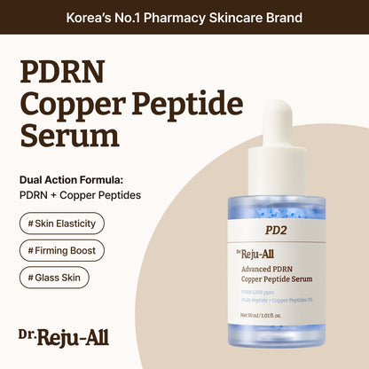 Firming & Glass Skin Duo: Advanced PDRN Copper Peptide Serum + Advanced PDRN Rejuvenating Cream